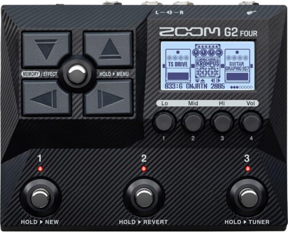 Zoom G2 Four Multi-Effect Guitar Pedal Bundled with (2) 18.6-Feet Instrument Cable (2 Items)