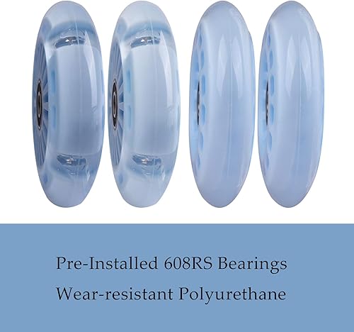 Miniatura 9 de Wiggle - Juego de ruedas de repuesto de poliuretano para automóvil delantero 2P iluminado paquete de ruedas de automóvil oscilantes trasero 2P más