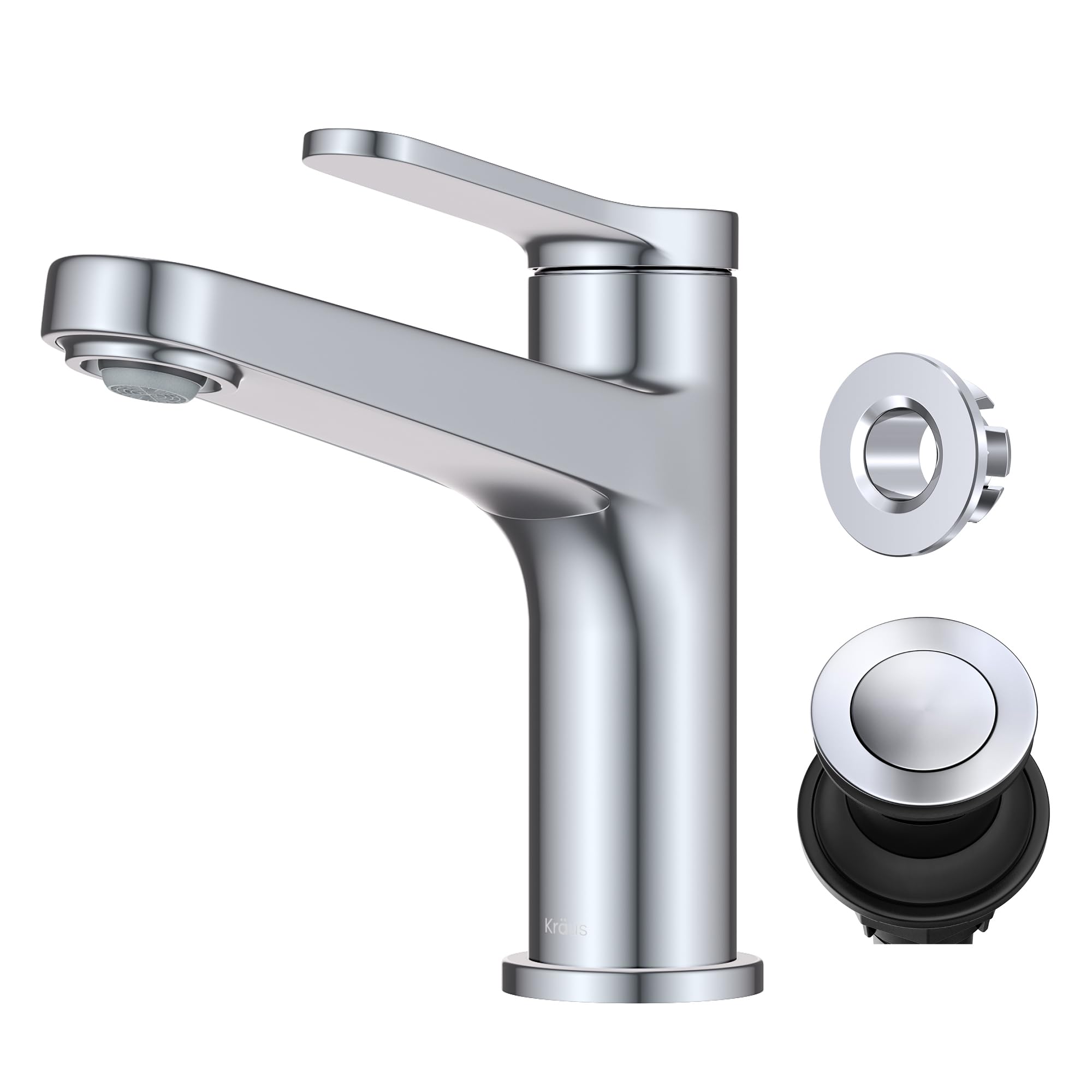 KRAUS Indy Single Handle One Hole Bathroom Sink Faucet in Chrome
