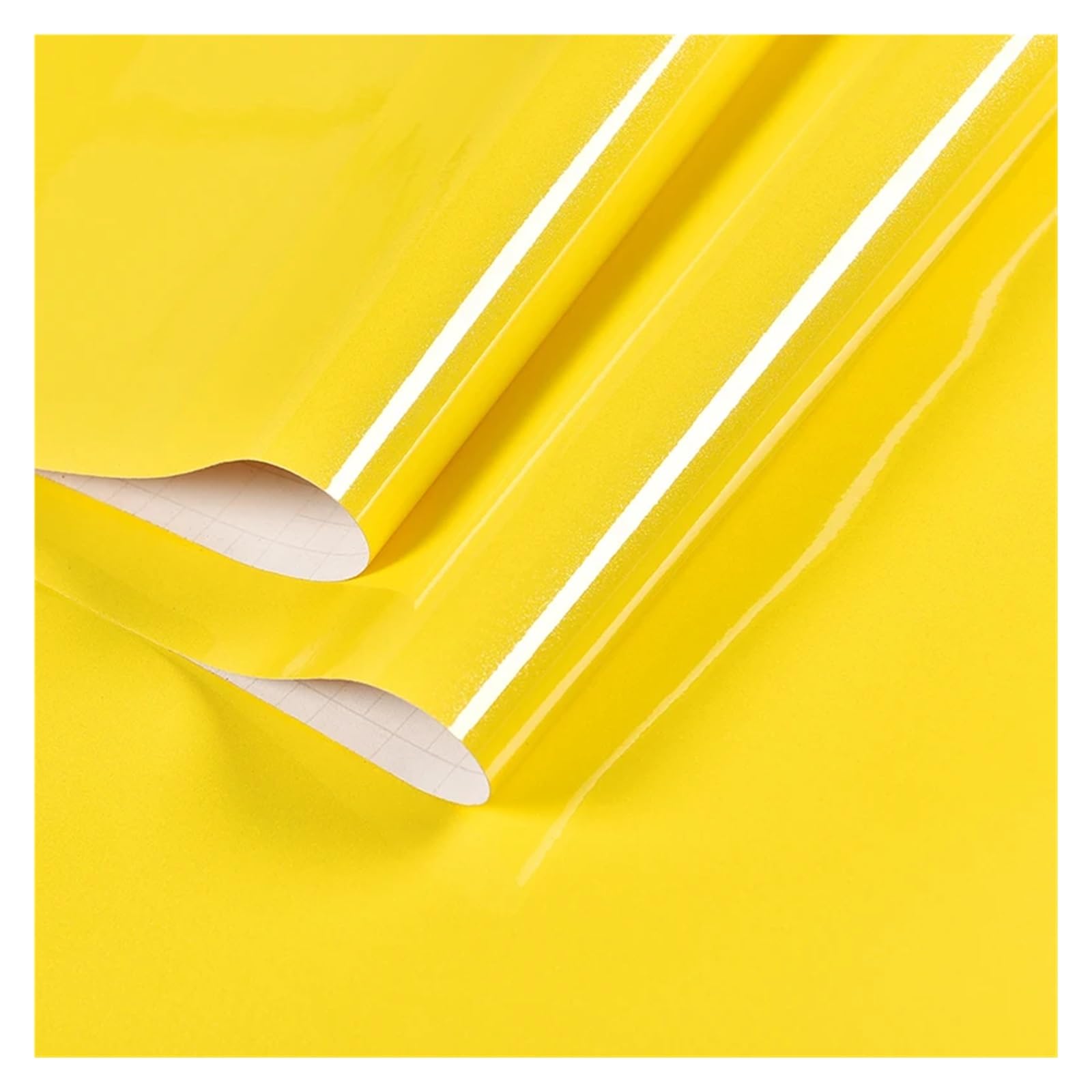 Papier peint jaune brillant 3m x 60cm adhésif pour cuisine