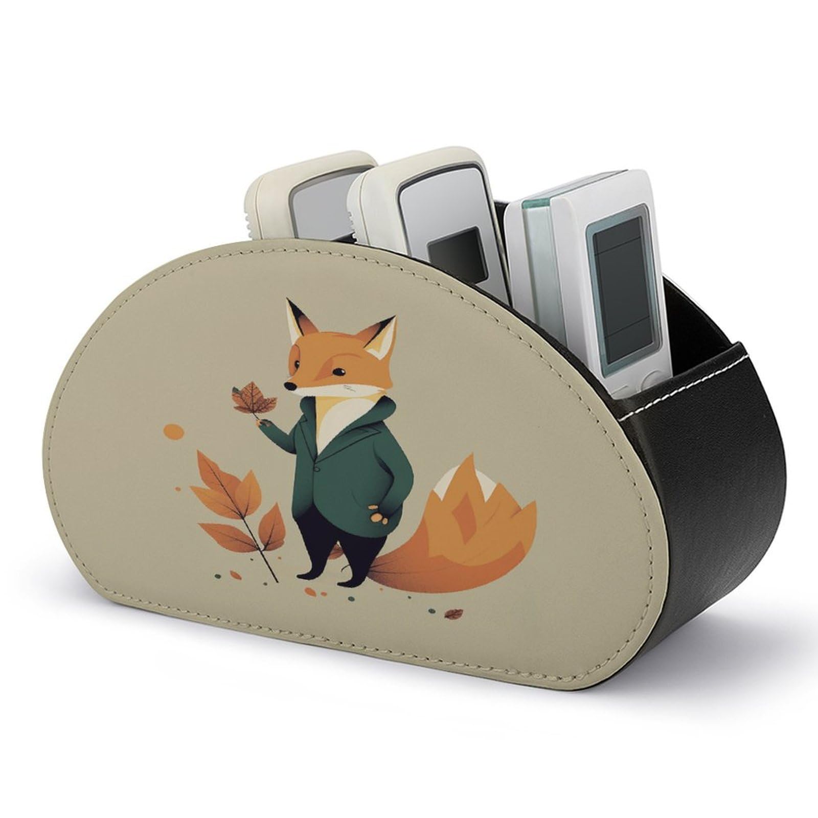 Btcowzrv Style A Cartoon Fox Remote Control Holder With 5 Compartments