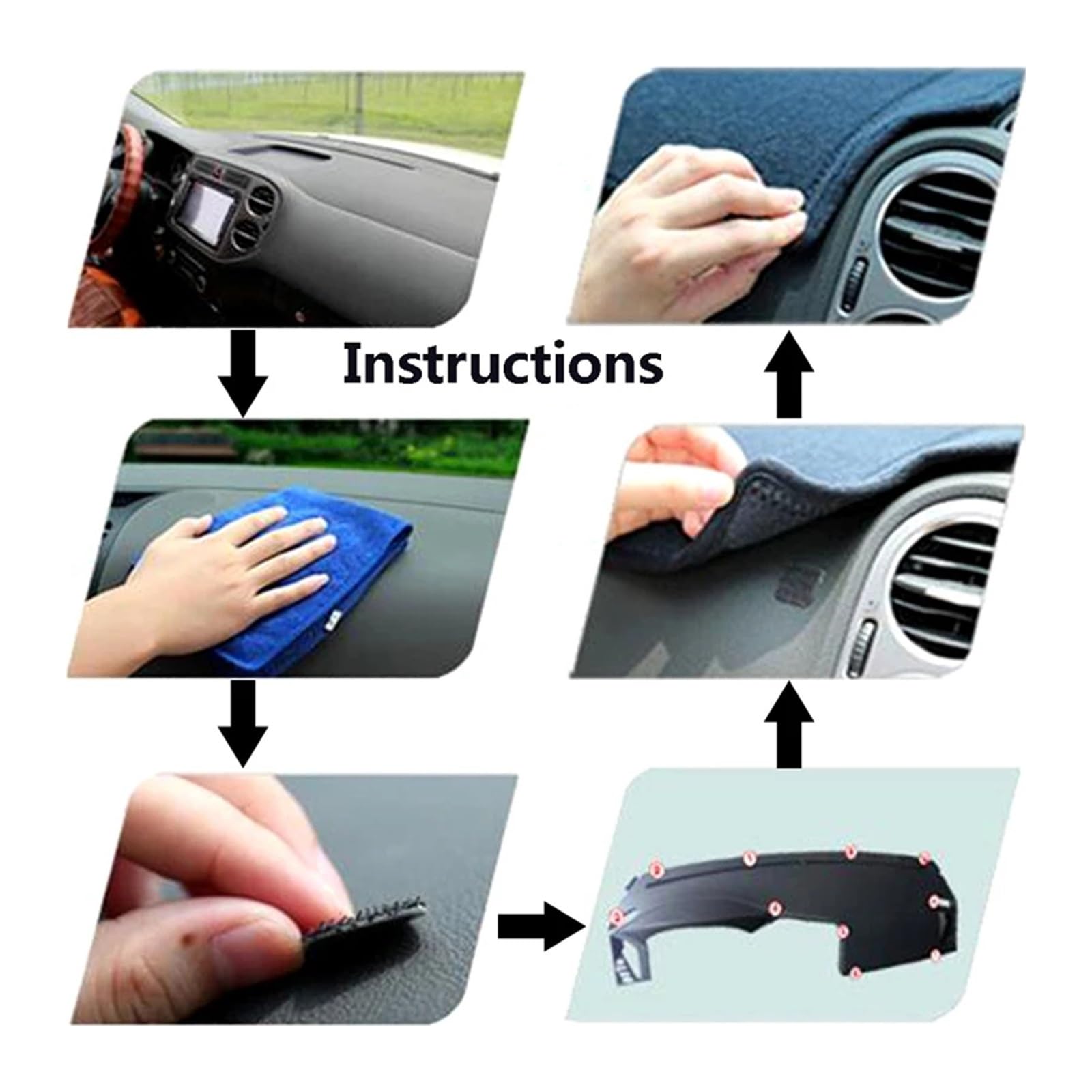 Dashboard Matte Für KIA Für RIO 3 4 K2 Xline 2017 - 2021 Auto Armaturenbrett Abdeckung Matte Pad Dashmat Sonnenschutzdach Teppich Protector Zubehör Center Konsole Armaturenbrett Matte(Black(Red Edge)R