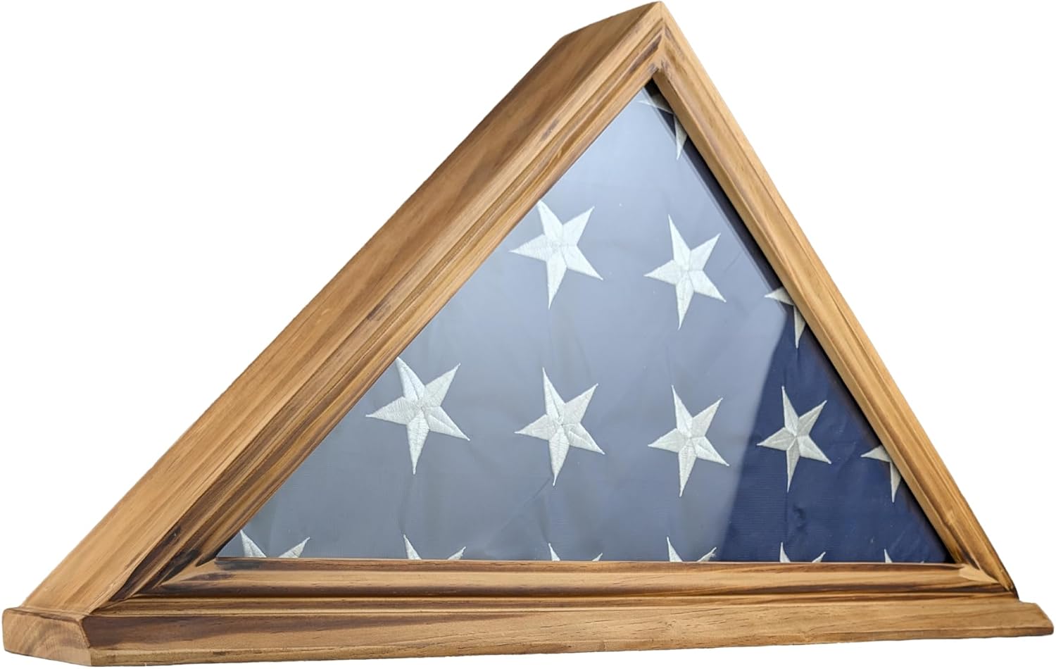 Premium Flag Display Case for Burial Flag - Military Shadow Box for 5x9.6 Veteran Burial Flag, Solid Wood Wall Mounted Flag Holder with Transparent Glass Front - Memory Box for Veteran Funeral Flags