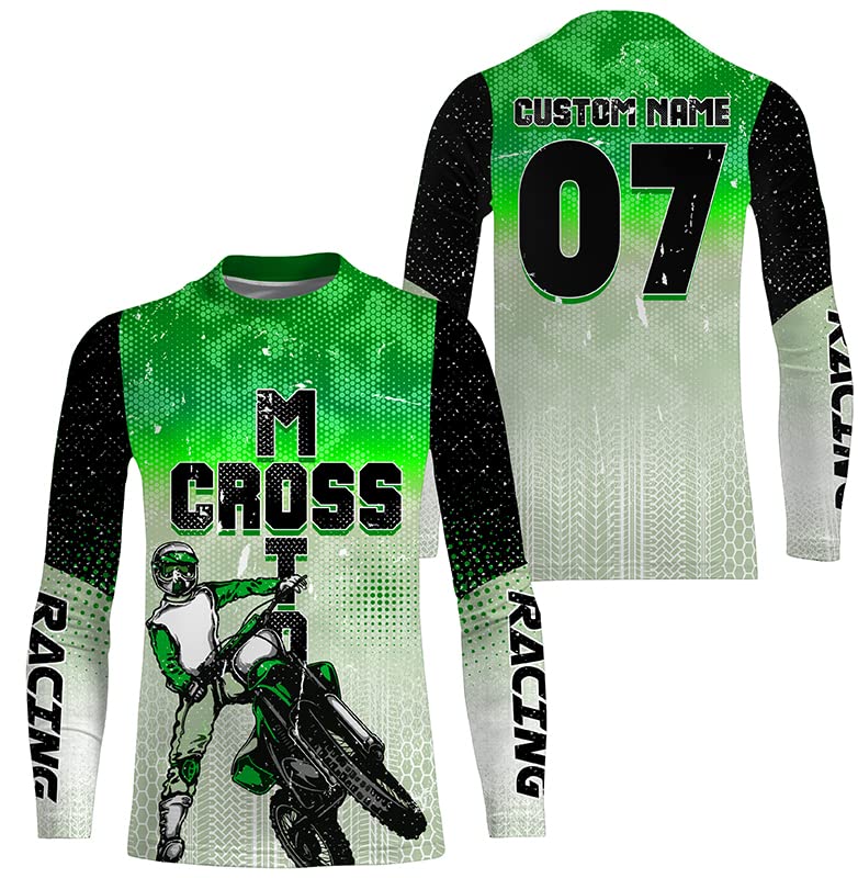 Kid Men Women Custom Name&Number Dirt Bike Jersey Motocross Racing UPF30+ Motorcycle Shirt PDT382