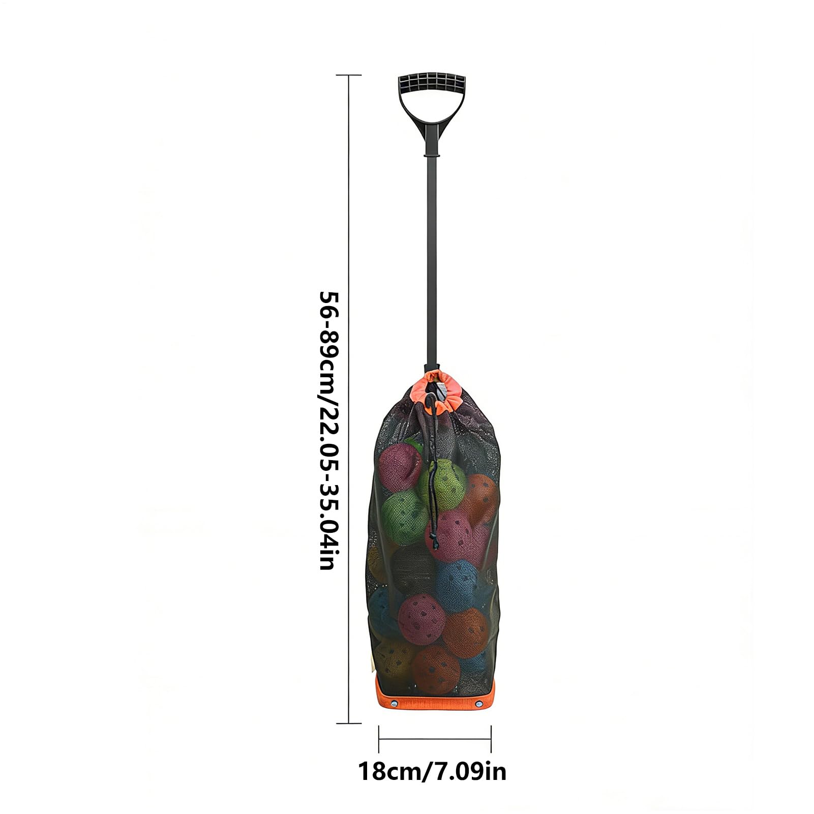 Generisch Raccoglitore con manico telescopico, cestino per raccogliere palline, leggero e portatile, capacità circa 36 palline, ideale per donne, uomini, adolescenti e