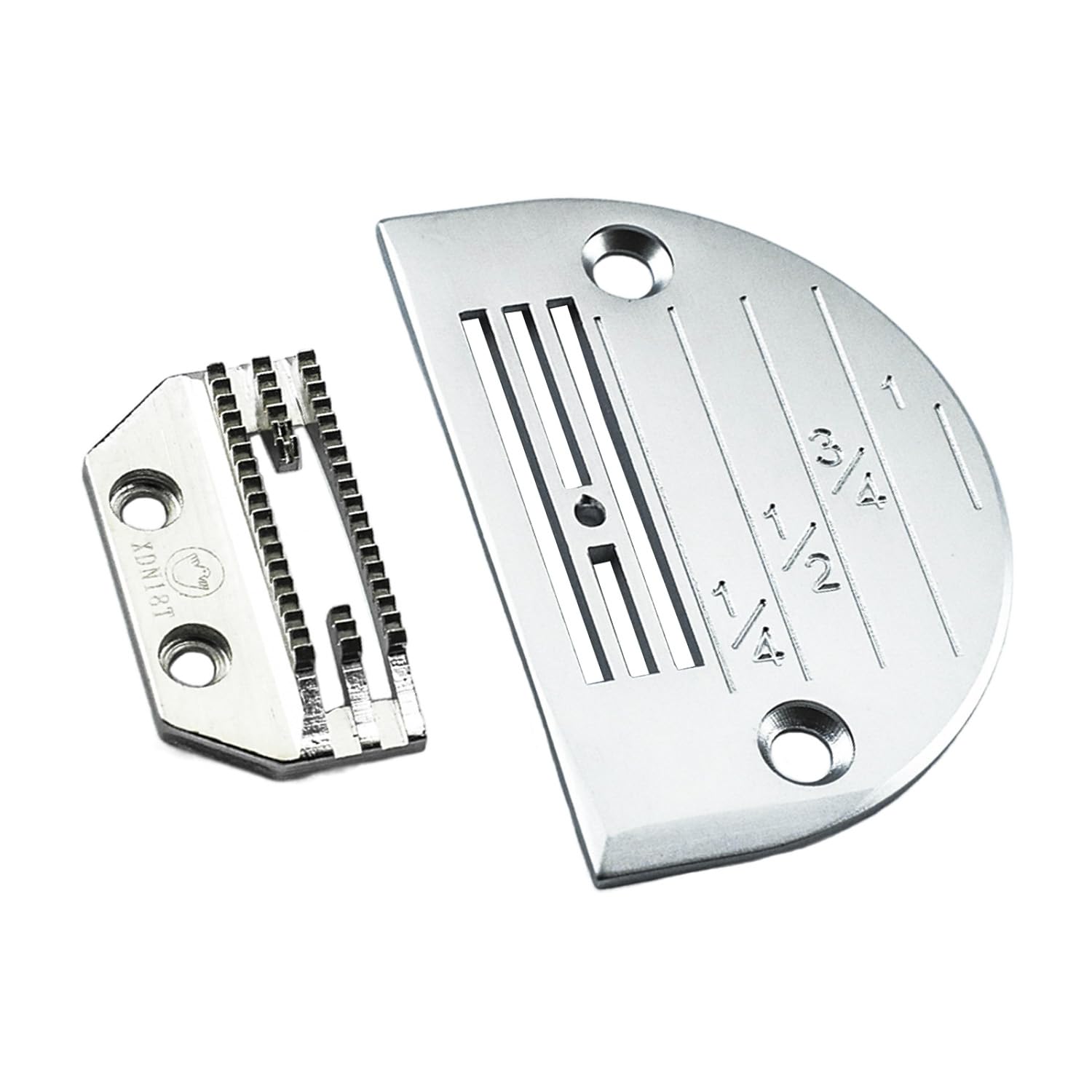 Blooy Silver - Standard Needle Plate & Feed Dog Kit Fits Juki Brother Singer Jack Industrial Lockstitch Sewing Machines E16, E18, E20, E22, E24, E26 (E20+18T)