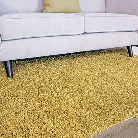 The Rug House Ontario Alfombra Shaggy Amarillo Ocre 60cm x 110cm Cover