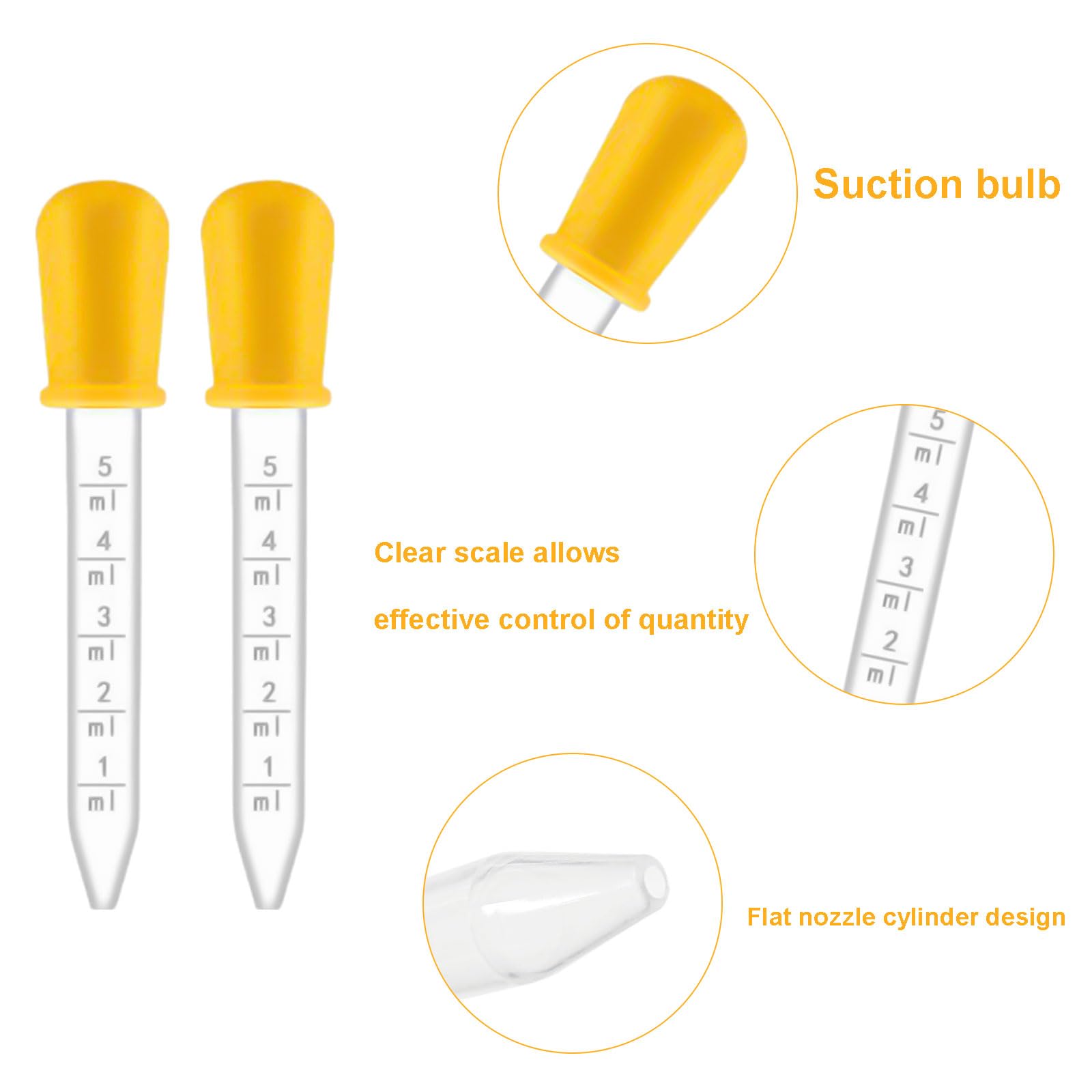 UILYNIU 20 PCS Gocce Liquide con 2 Spazzole di Pulizia,5ml Pipette Contagocce Plastica Pipetta Dropper in Silicone con Spazzola Pulita, per Caramelle Gommose, Animali Domestici, Piante (22 pcs)
