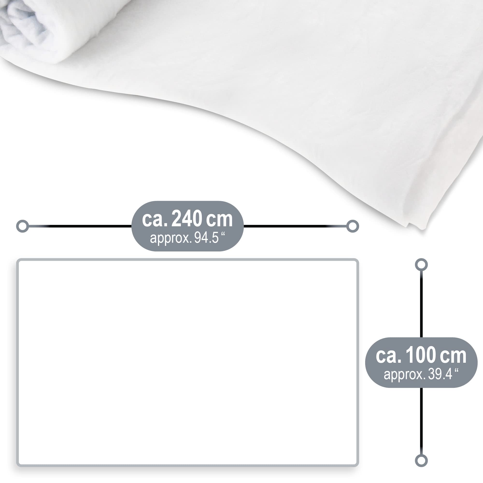 Tappetino Neve Artificiale Per Decorazioni Natalizie - 240x100 Cm, Poliestere, Bianco Opaco - Foto 11