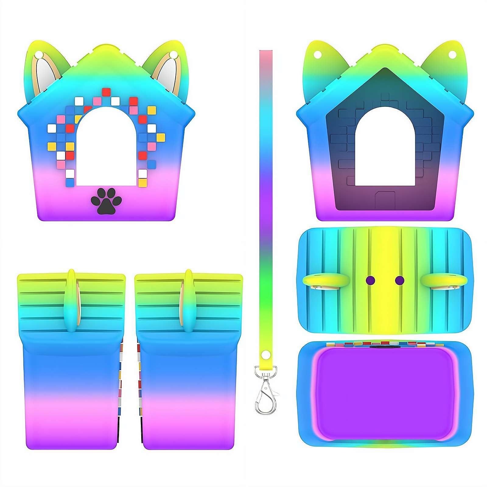  Silicone Case for Bitzee Doghouse Interactive Digital Pet - Shockproof Protective Cover for Doghouse Bitzee Virtual Electronic Pets Accessories (mix)