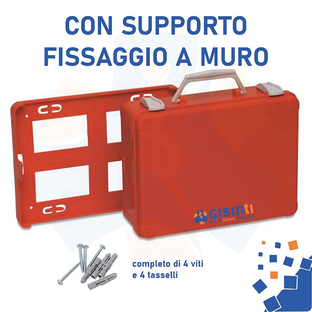 Gisinti Kit Cassetta Pronto Soccorso All.1 Aziende 3+ Lavoratori Gruppo A B Cartello PVC 30x20 Arancio