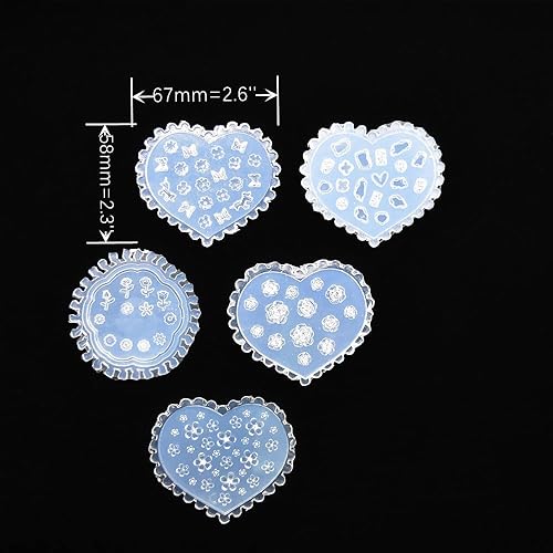 Miniatura 2 de Paquete de 5 moldes de silicona 3D para arte de uñas, moldes decorativos de flores pequeñas para decoración de uñas, moldes de resina para manicura