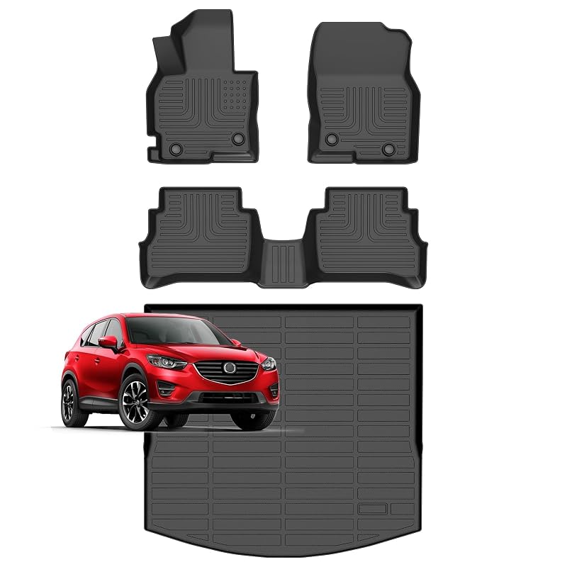 Kit de Tapetes Automotivos em TPE para Mazda CX-5 2013 a 2016, Sob Medida com Tapete de Porta-Malas, Conjunto Completo ANKATA