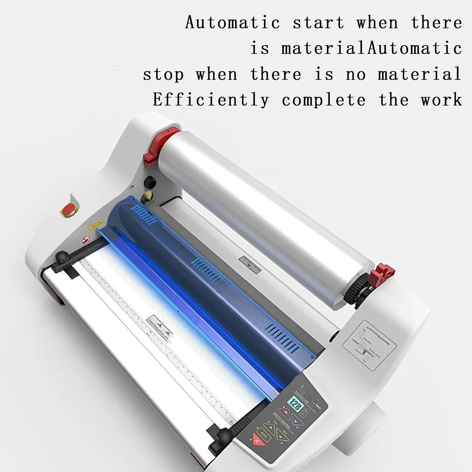 Plastificatrice a Caldo/Freddo da 220 V, Alimentazione Automatica della Carta, velocità Massima 1,5 m/min, Larghezza Pellicola 0-35 cm, per scuole e uffici.