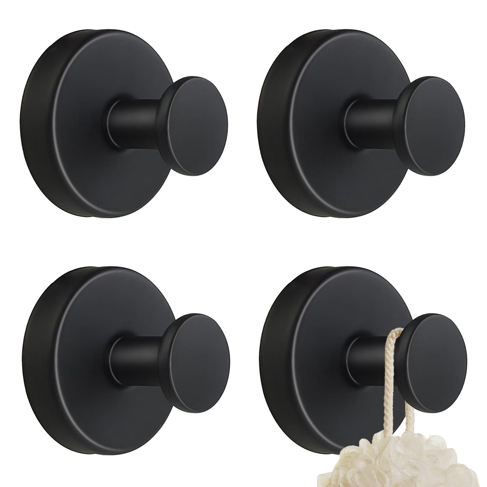 XMSHYODSM 4 PCS Vacuum Suction Cup Hooks, Suction Cup Hooks for Wreaths on Glass, Bathroom Vacuum Suctions Hookss Rust-Resistant Stainless Steel Towel Holder for Shower Bathroom Kitchen Glass Door
