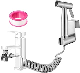 Comprar Ducha Grifo Bidet para WC Portatil, Pulverizador Ducha Higienica para WC con Soporte, Válvula G1/2 y Manguera 2M, de Acero Inoxidable, para Higiene del Baño, Limpieza de Pañales, Baño Animal