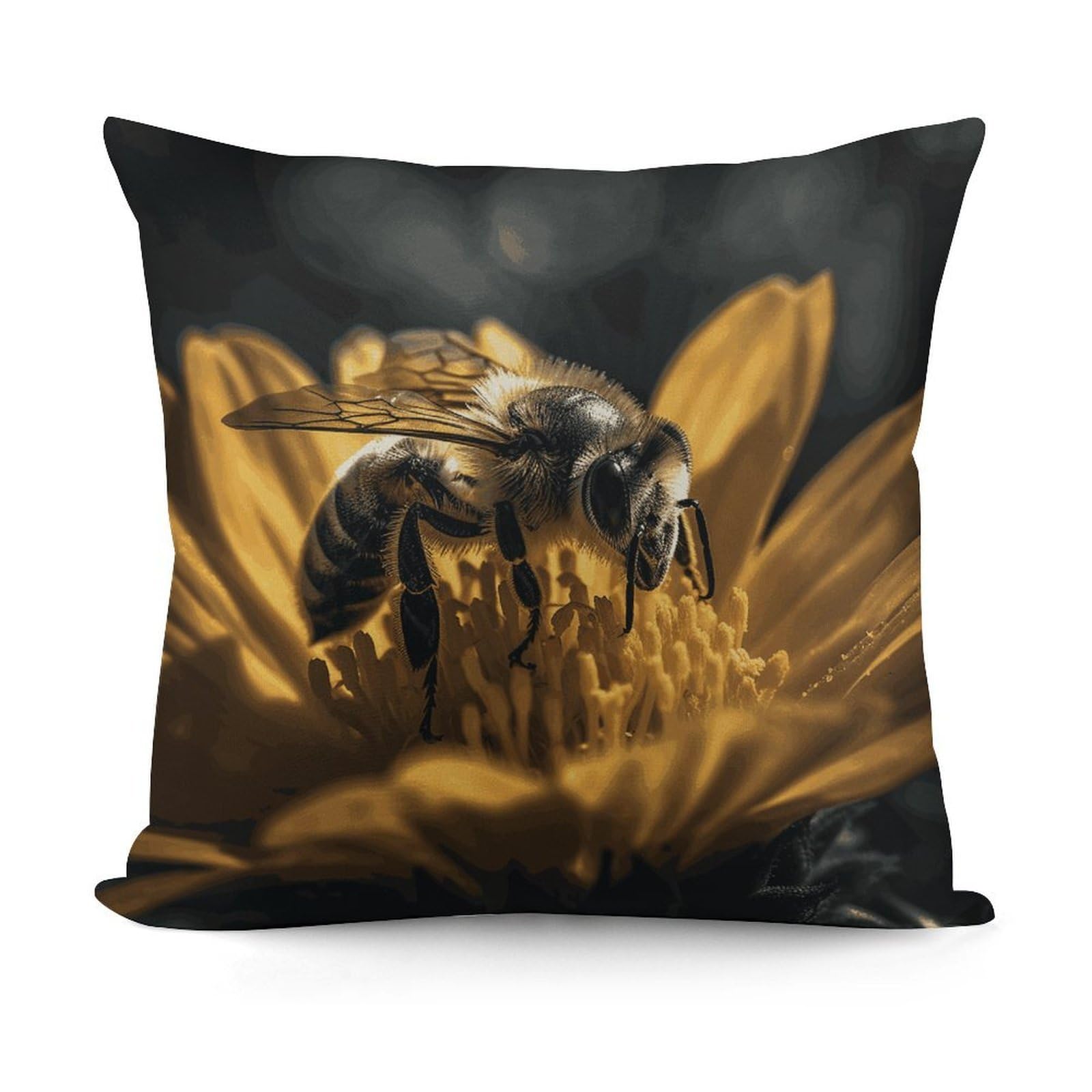 Adfgyerh Style Serious Bee Decorative Pillow Covers, Throw Pillow Covers Soft For All Seasons, Pillowcases For Couch Living Room Sofa Bedroom 18X18 Inch