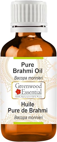 Greenwood Essential Aceite de Brahmi puro (Bacopa monnieri) 100% natural de grado terapéutico para el cuidado personal, 1.7 fl oz (1.69 oz)