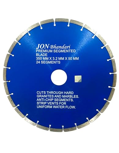Image of Jon Bhandari Tools 14 inch Premium Segmented Diamond Cutting Blade for Marble, Granite, Tiles & Stones | 350mm Stone Cutter Blade for Angle Grinder | Heavy-Duty Blade for Wet & Dry Cutting (1pc)