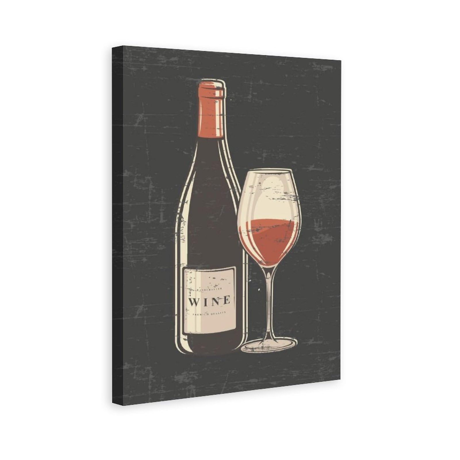 K&L Wall Art Poster Moderne En Verre Vin Rouge Et Blanc 30x30 Cm - Décoration Cuisine Salon