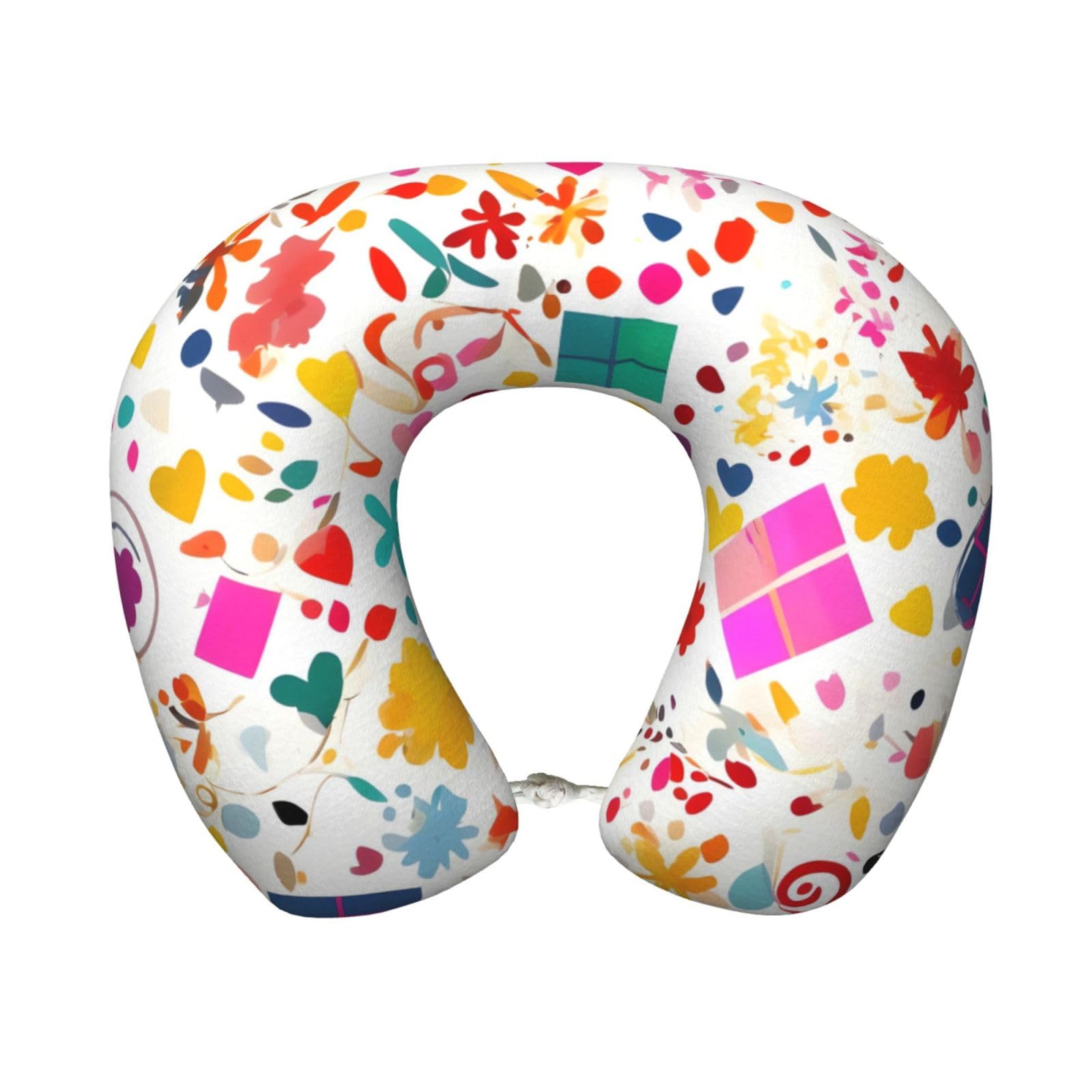 BOAIHH Happy Birthday Background Memory Foam Travel Pillow for Soft Comfort Fits Snugly for Naps Office, and Airplane Use
