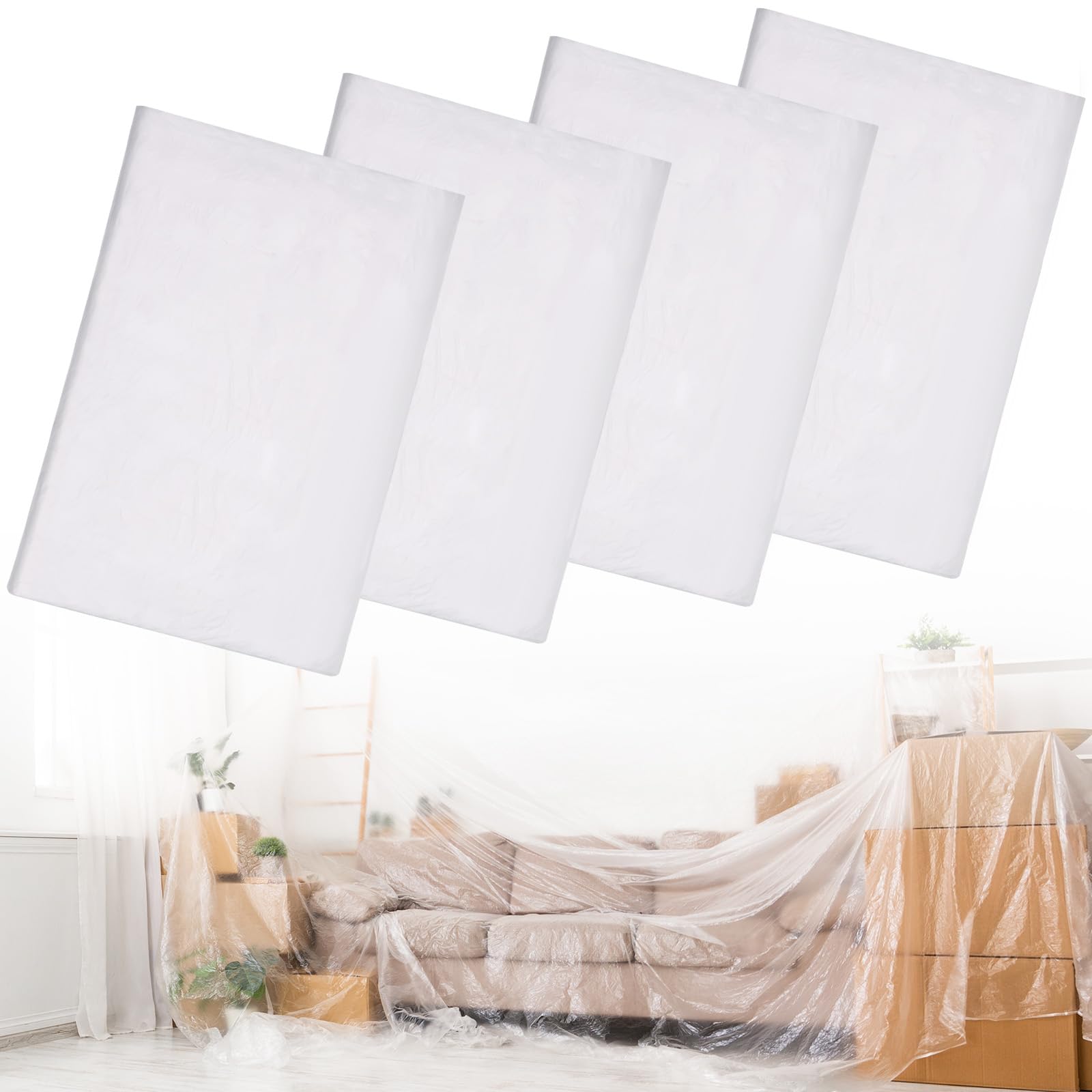 Telo Copritutto 4x5m, Teli Impermeabili per Imbianchino Plastica