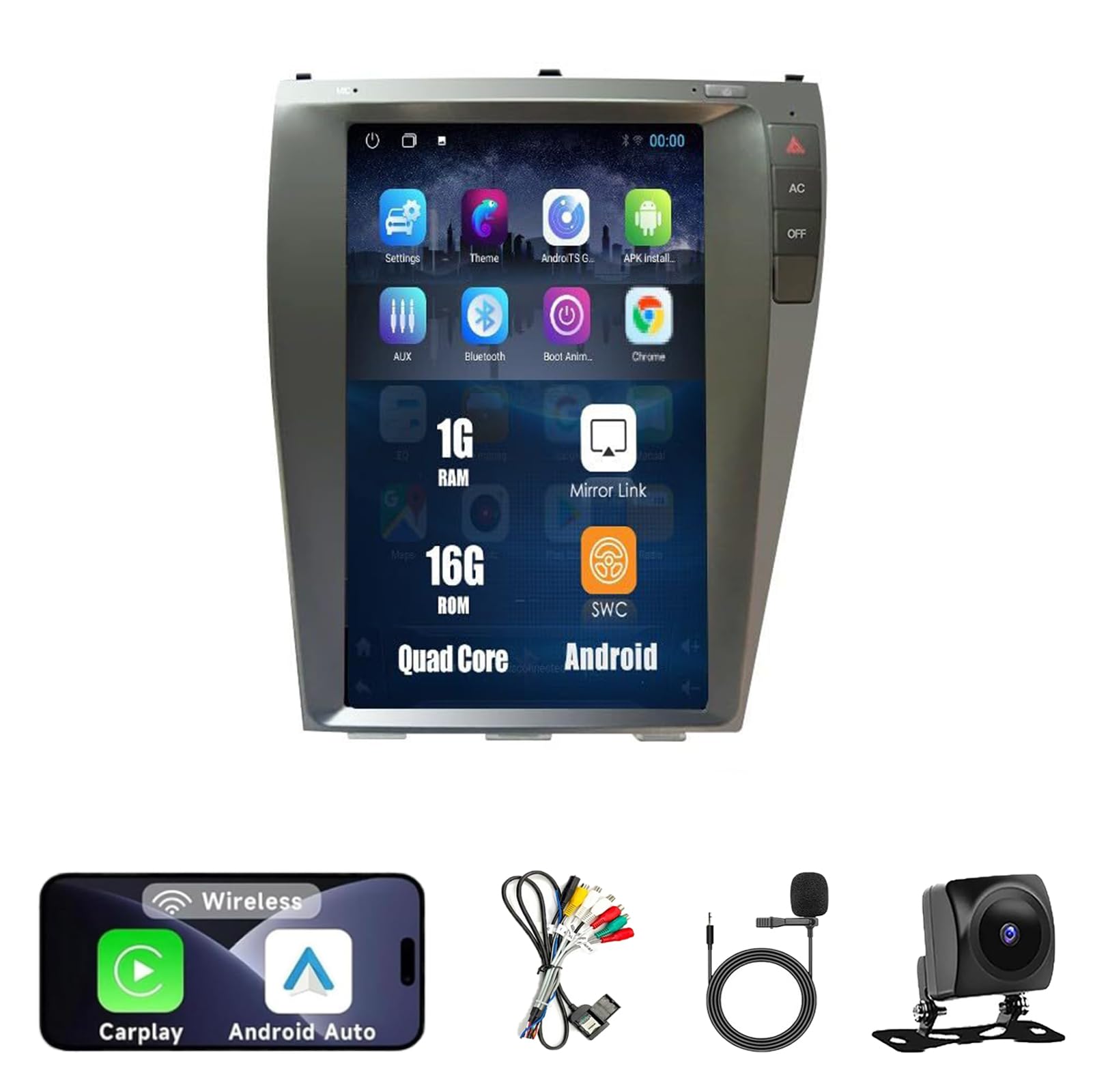 9.7INCH 8CORE 2G+32GB Stereo for Lexus ES ES240 ES300 ES330 ES350 2006-2012 - 9.7" IPS Touch Screen, Upgrade Dash Kit with CarPlay & Android Auto, GPS Navigation, Bluetooth 5.0, WiFi, SWC, 5G, DSP
