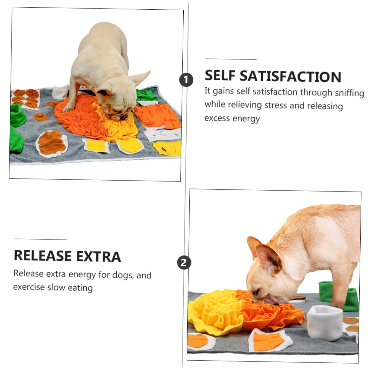 Kisangel Tapis Reniflant pour Chien en Flanelle Tapis Alimentation Lente pour Animaux de Compagnie