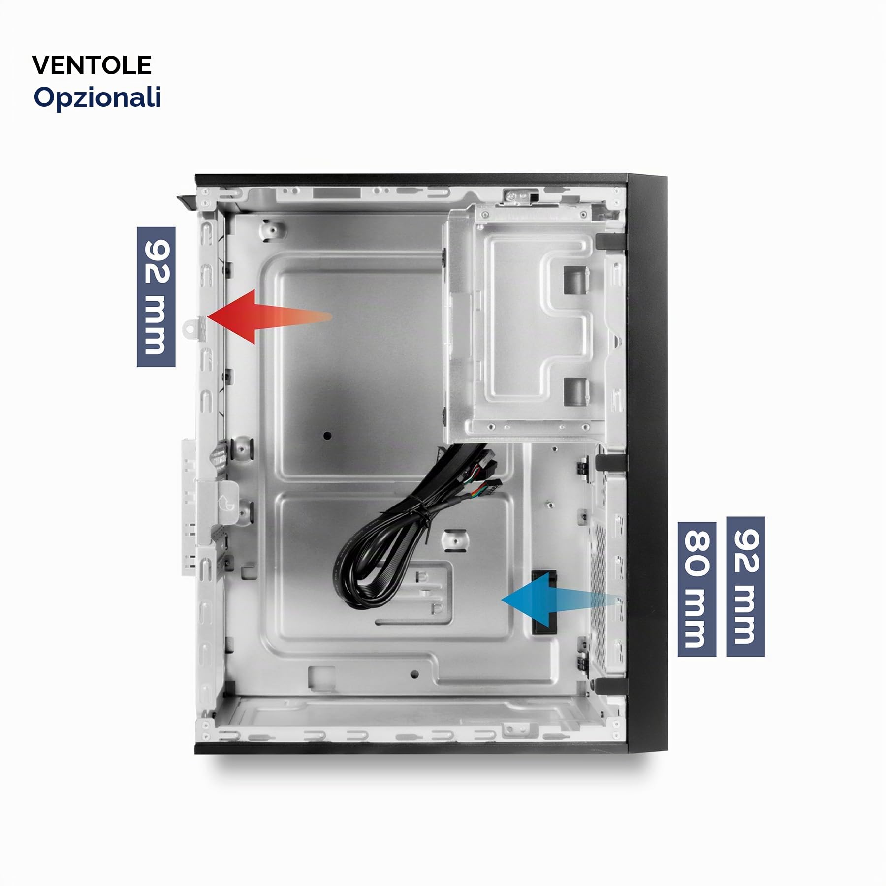 UNYKAch Micro ATX UK5015 - Scatola per computer da 17 litri con 5 porte USB, compatibile con ATX, alloggiamenti da 3,5" e schede grafiche fino a 180 mm