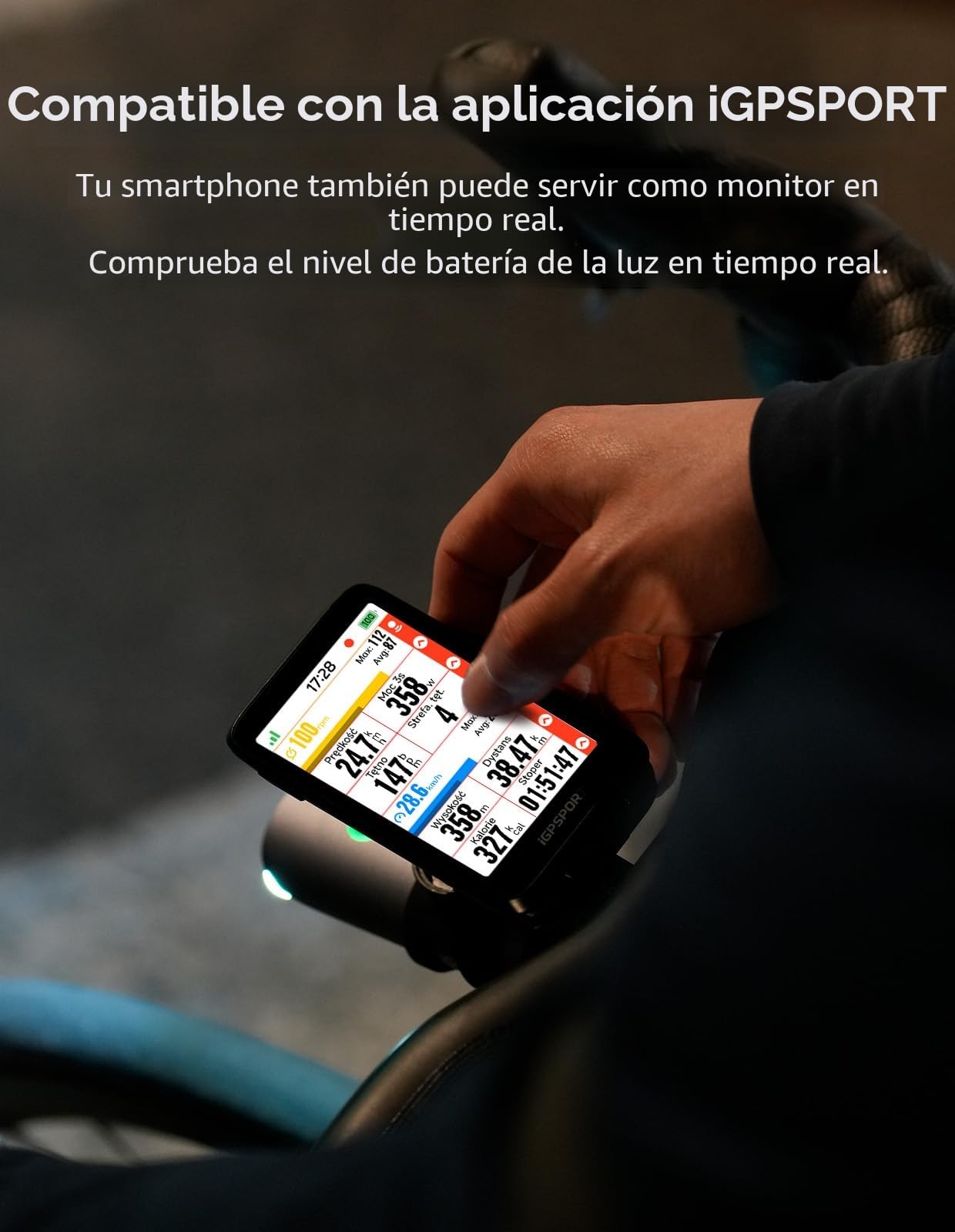 iGPSPORT SRmini Luz Trasera de Radar de Bicicleta, 20 Horas Autonomía, Visión 1.2 km, Detección de Frenado, On/Off Automático, 65 Lúmenes, Ant+, Bluetooth 5.0, IPX7