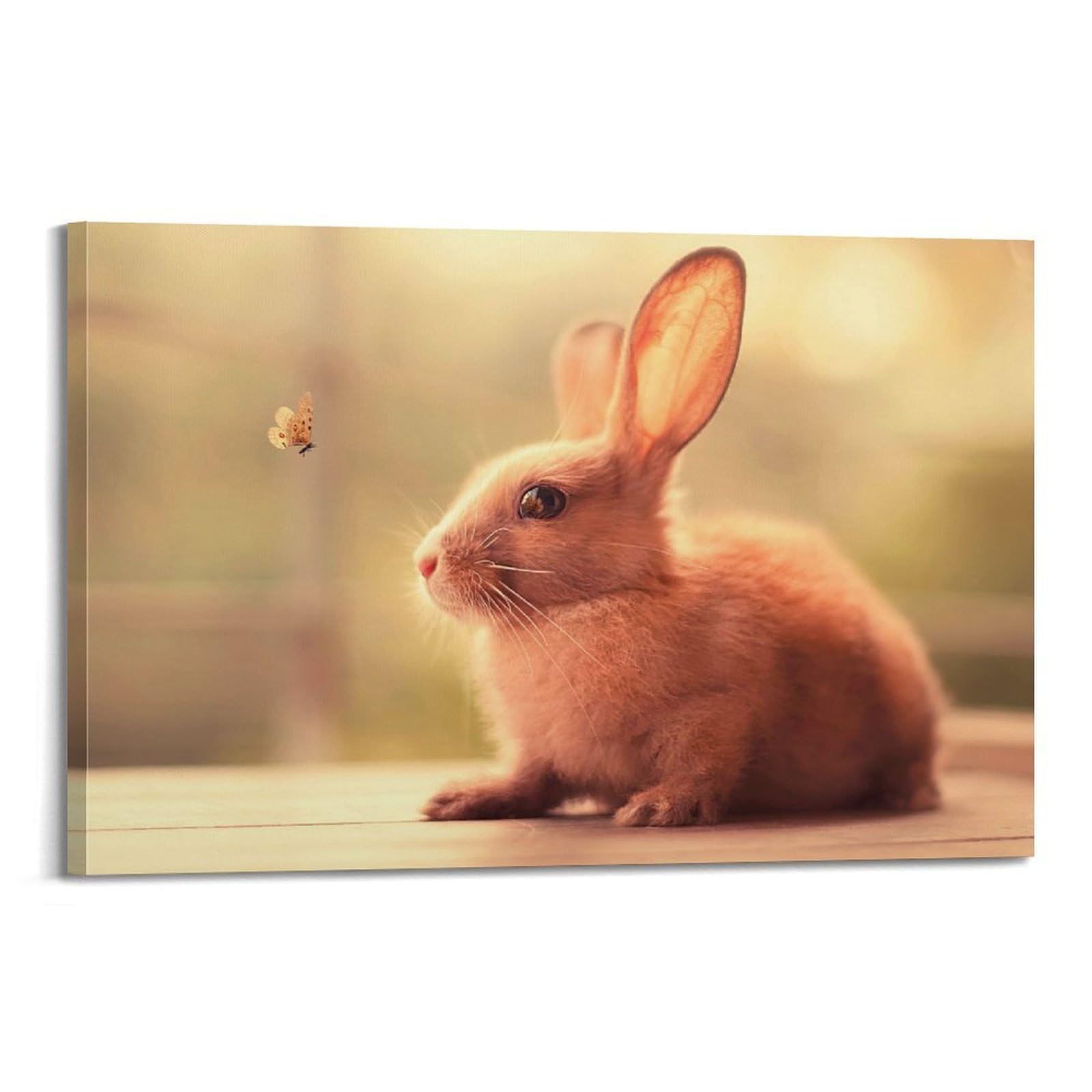 CXHJCA Animal Poster Bunny Cute Poster Decorative Painting Canvas Wall Posters And Art Picture Print Modern Family Bedroom Decor Posters 24x36inch(60x90cm)