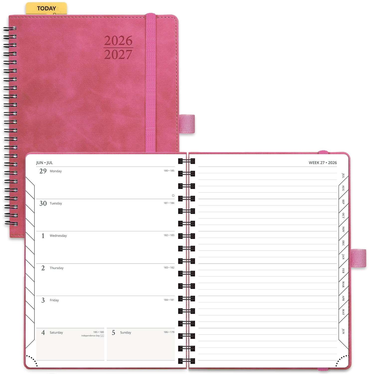 POPRUN Weekly Planner 2026-2027, 6.5" x 8.5", Academic Calendar Notebook — image 1