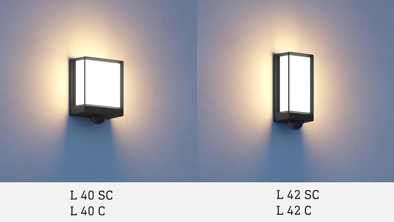Technical drawing showing the dimensions of the Steinel L 42 SC outdoor LED wall light: 306mm height, 131mm width, 105mm depth.
