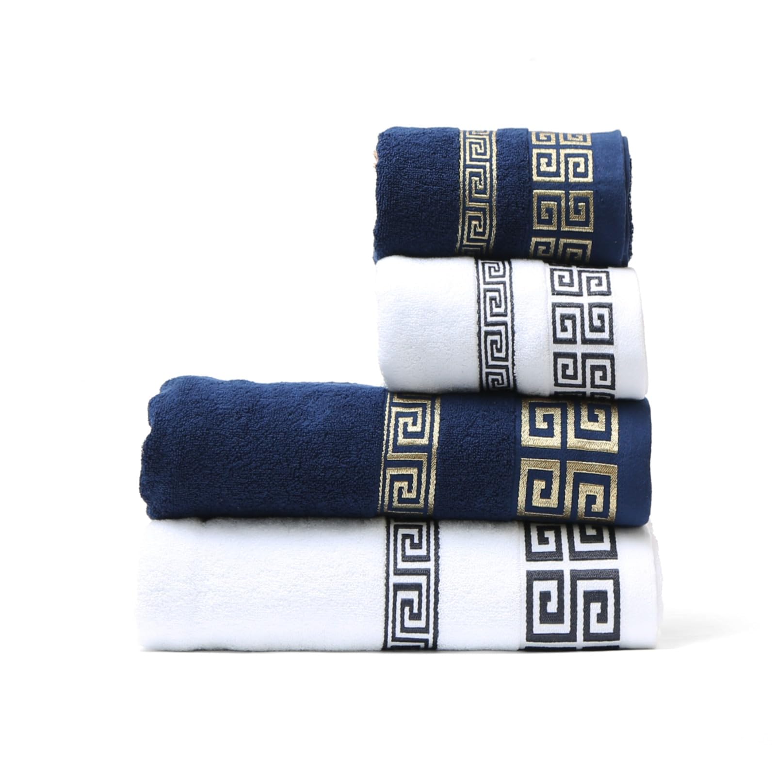 D.Sirez Towel Set Luxury 4 piece Towel. 100% Luxury Cotton, Super Absorbent. 460 GSM. 2 Bath Towels & 2 Hand Towels