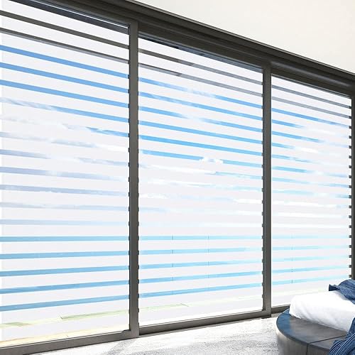 Miniatura 2 de Película esmerilada de 24 a rayas, calcomanía de ventana de vidrio de privacidad, calcomanías decorativas de vinilo para ventana, protección UV,