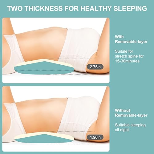 Miniatura 7 de Almohada lumbar ajustable para cama, almohada de apoyo lumbar de espuma viscoelástica para dormir, almohada de espalda baja, almohada de cintura