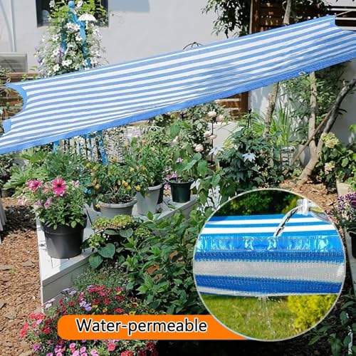 Filet d'ombrage bleu blanc 3x7m avec œillets pour serre et plantes - 5
