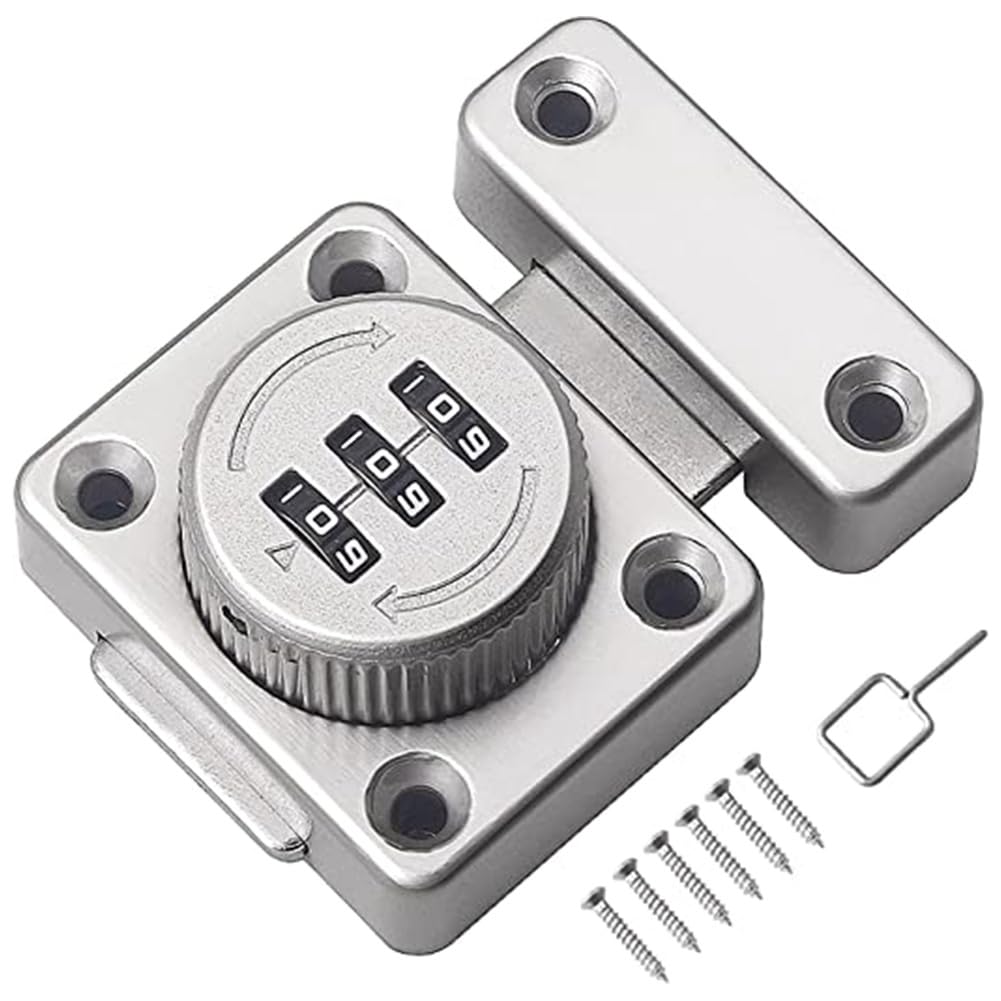Littimoon Mechanical Keyless Cabinet Lock, Swivel Drawer Lock Combination Lock, Combination File Cabinet Lock