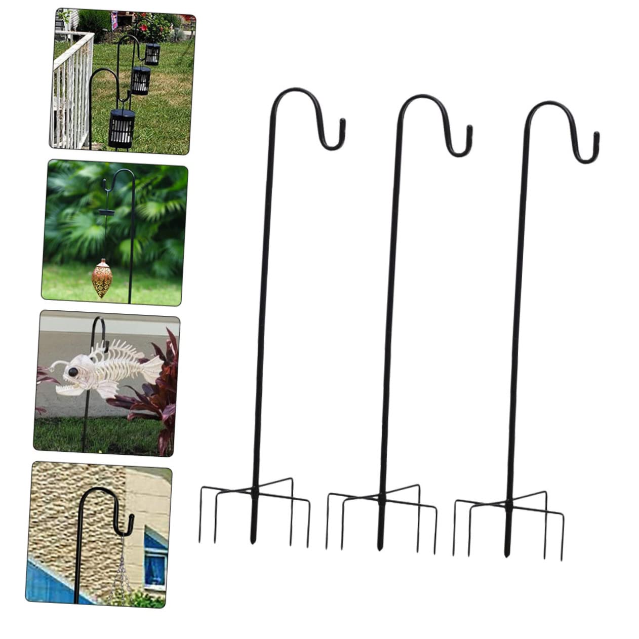 UPKOCH 3stücke Gartenhaken Aus Robustem Für Erdmontage Und Außenbereich Blumenkorbhaken Und Dekoration Für Gartenpfahlhaken