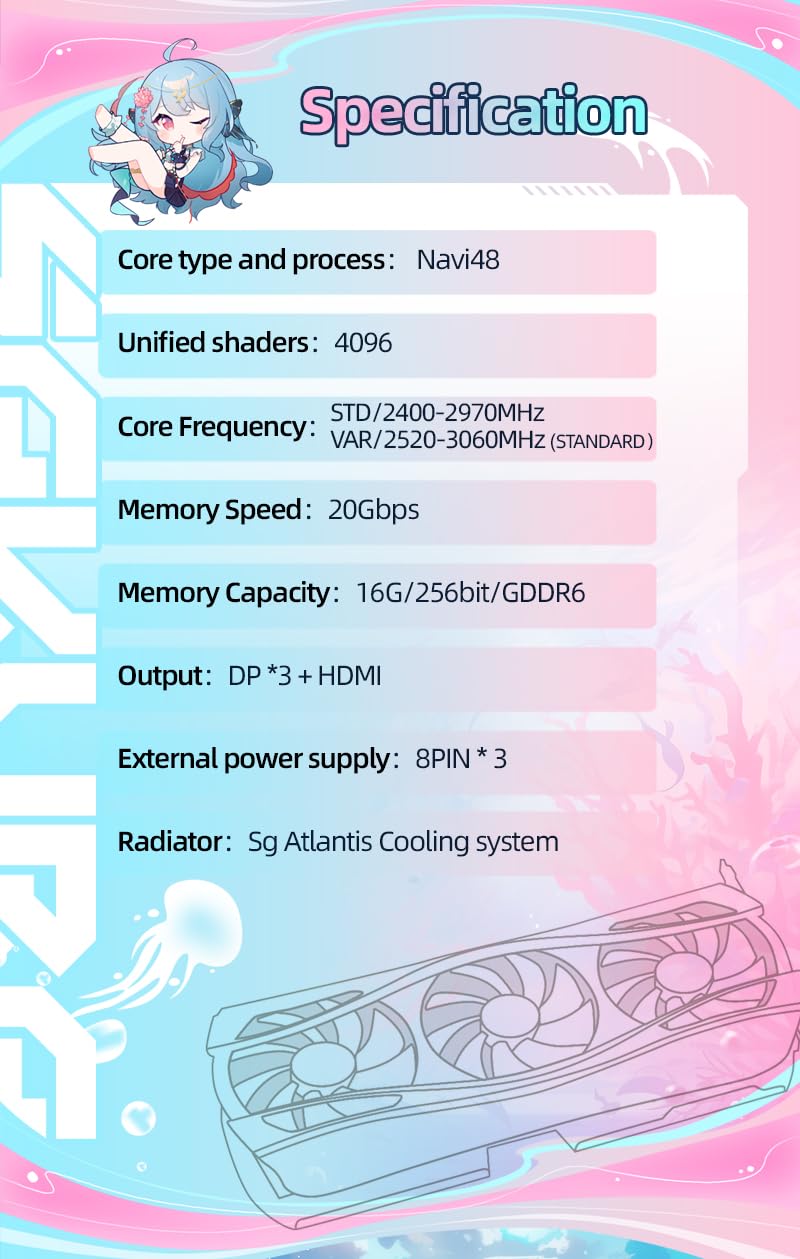 【24時間限定価格】Yeston-Radeon RX9070XT Yeston AMD Radeon RX9070XT RX 9070 XT Sakura 16GB Atlantis OC DDR6