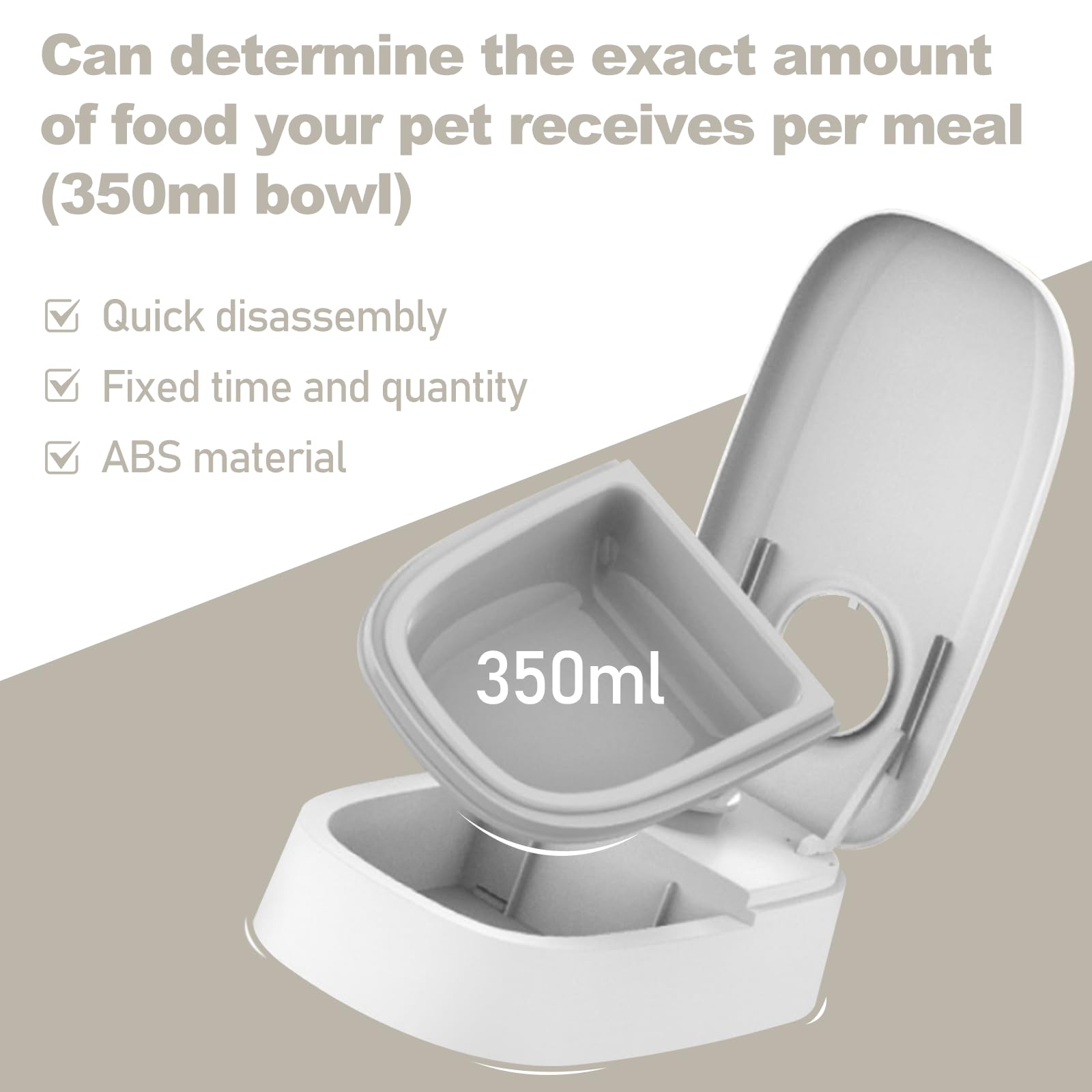 Comedero automático para mascotas, alimentación automática para perros y gatos, comedero automático con temporizador de 48 horas, comedero para gatos y perros (350 ml)