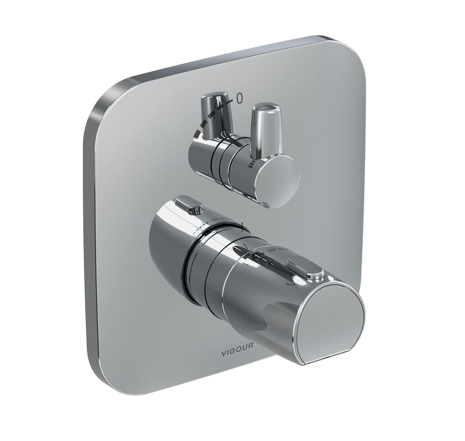 VIGOUR Farbset Thermostat derby V3 f. VUPK mit Mengenregulierung verchromt | DEFTM