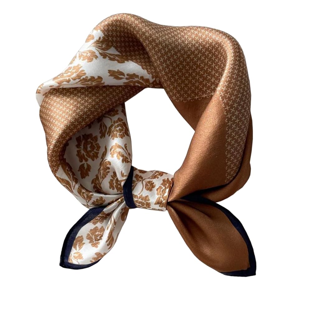 ANDANTINO 100% Mulberry Silk Scarf -21” Square Neckerchief with Gift Packed