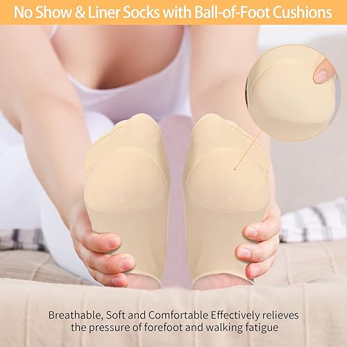 Miniatura 2 de 2 pares de almohadillas metatarsianas estilo calcetín para mujer, cojín de bola de pie para mujeres, dolor de pies de metatarsalgia Mortons Neuroma