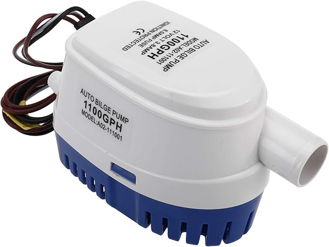 NiceDD Submersible Boat Bilge Water Pump, 1100GPH 12V Automatic Marine Electric Bilge Pump with Built-in Float Switch (1100GPH)
