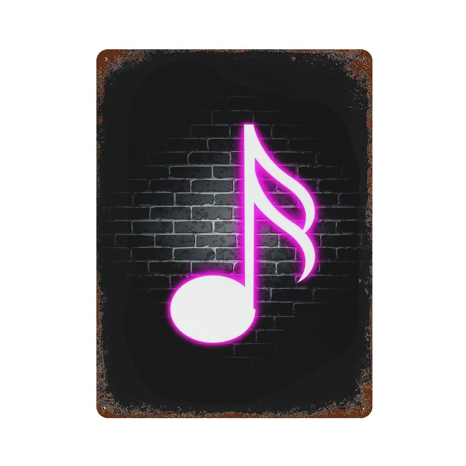 Note Music Decorative Tin Sign 15.7"x11.8", Rustic Home Decor for Garage, Pub Or Kitchen