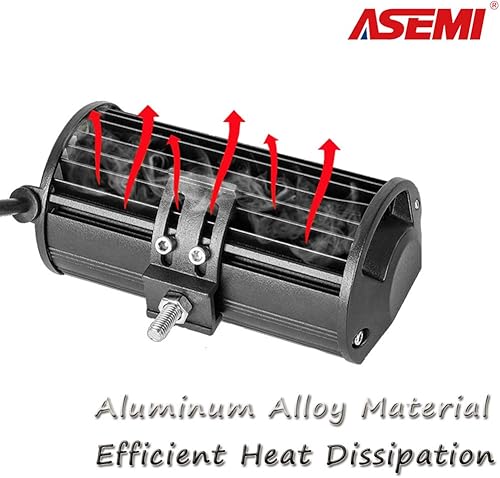 Miniatura 4 de ASEMI - Barra de luz para automóvil de 6.5 pulgadas, luz de trabajo de 150 vatios, luces antiniebla todoterreno, triple fila, 50 chips LED, IP67,