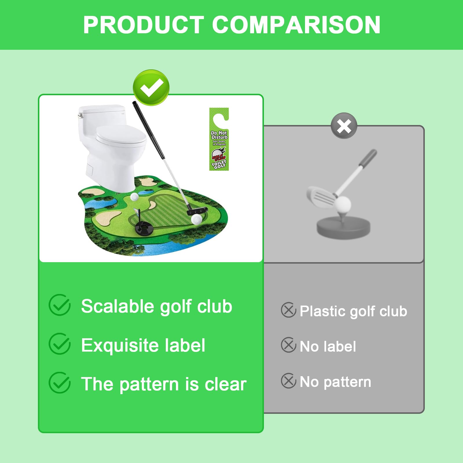 Set Regalo Golf Minigolf 6 Pezzi con Mazza 65 cm, Tappetino, 2 Palline per Uomo