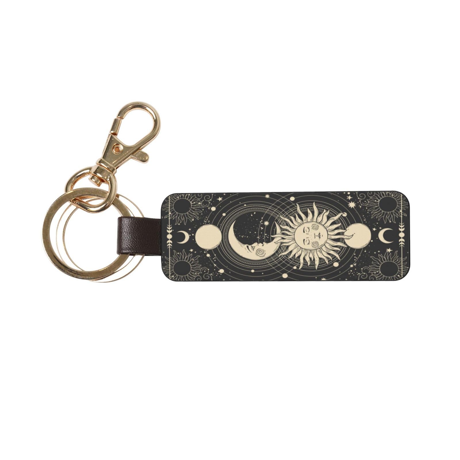 Genuine Leather Car Keychain - Universal Key Fob Keychain, Ideal Leather Key Chain Holder for Men & Women