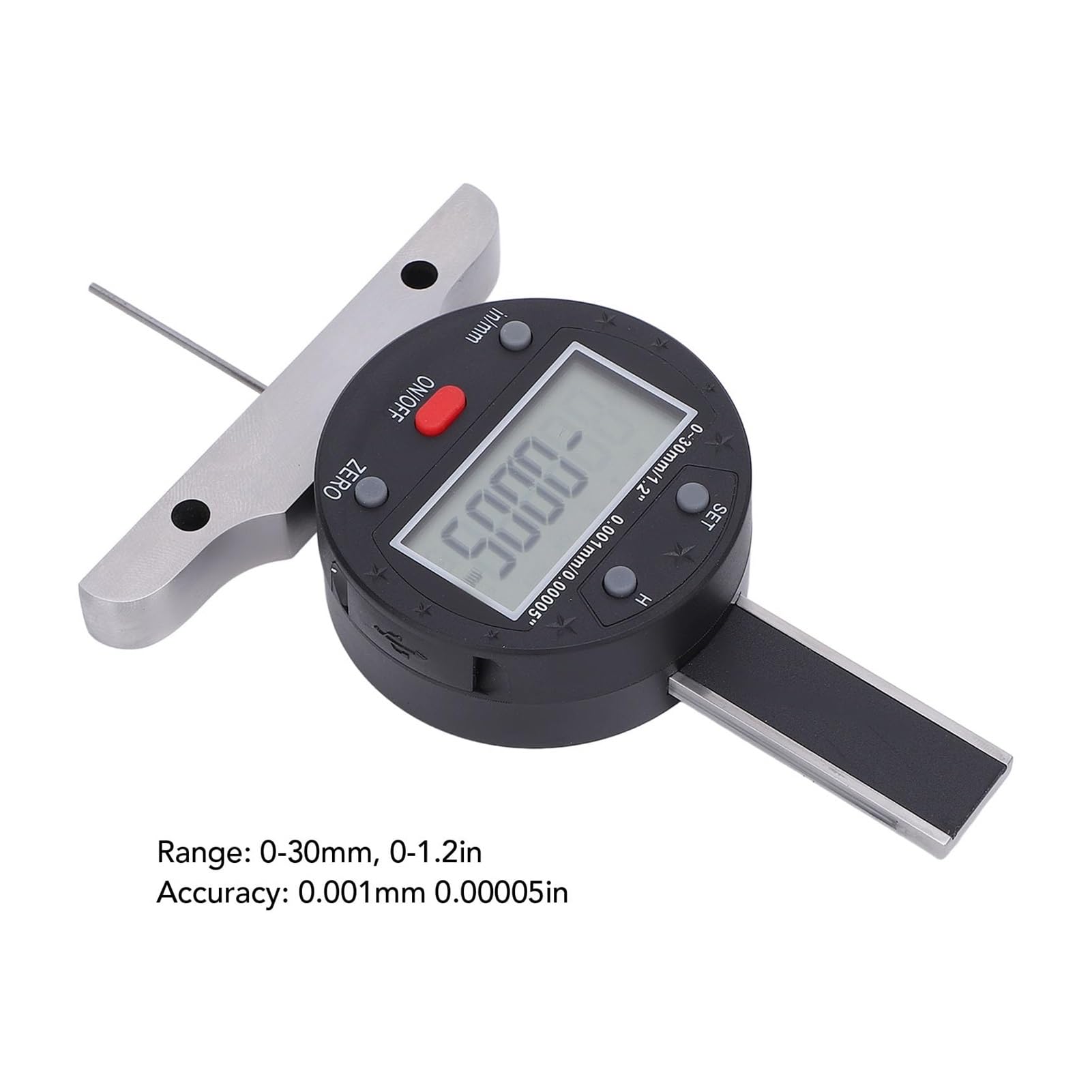 Misuratore di profondità Digitale, misuratore con Portata 0-30 mm 0-1,2 Pollici Porta USB, Strumento misurazione della elettronico precisione 0,001,00005 for Auto e Camion